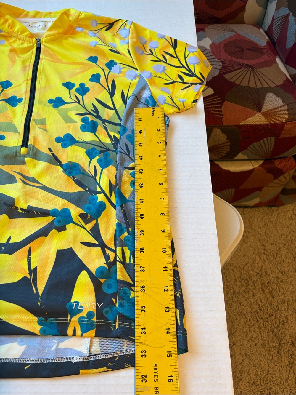 Terry Women’s Yellow Floral Short-Sleeve Cycling Jersey - Picture 4 of 6